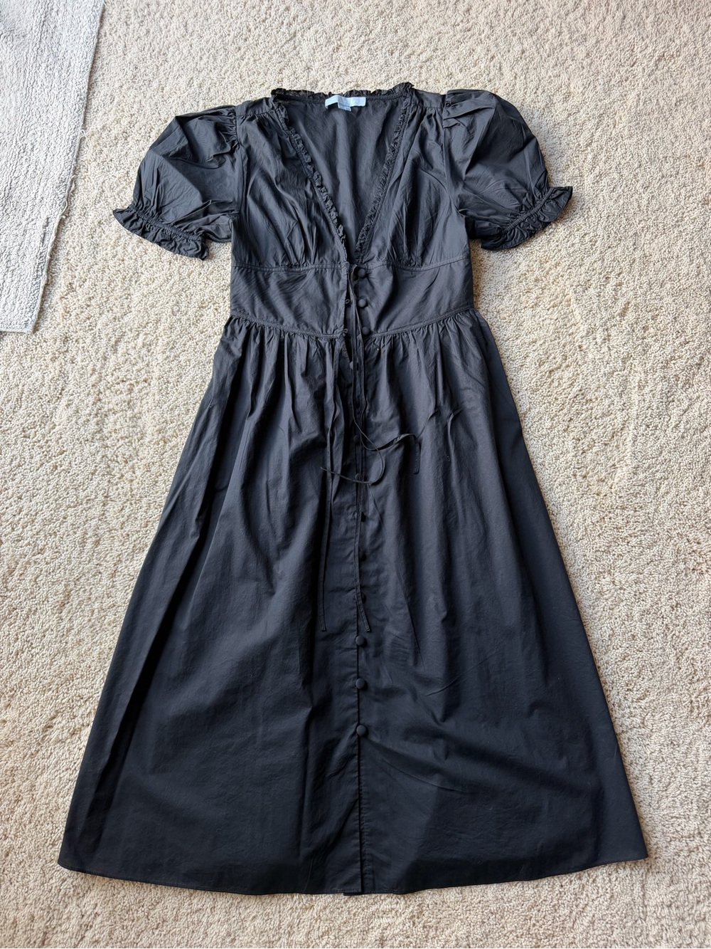 Hill House Black Puff-Sleeve Maxi Dress